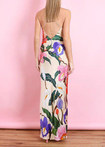 Slim Fit V Neck Long Spaghetti Strap Dress Summer