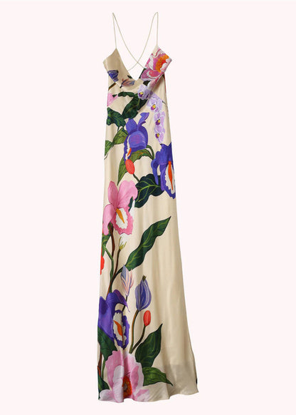 Slim Fit V Neck Long Spaghetti Strap Dress Summer