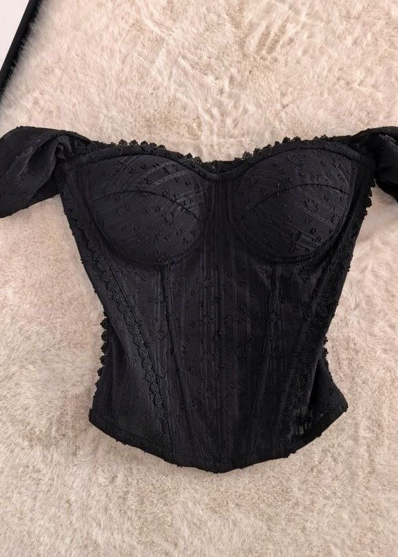 Slim Fit White Patchwork Lace Bustier Top Tank Summer