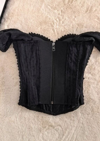 Slim Fit White Patchwork Lace Bustier Top Tank Summer