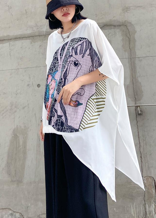 Slim summer large size casual fashion printed T-shirt + wide-leg pants two-piece suit - SooLinen