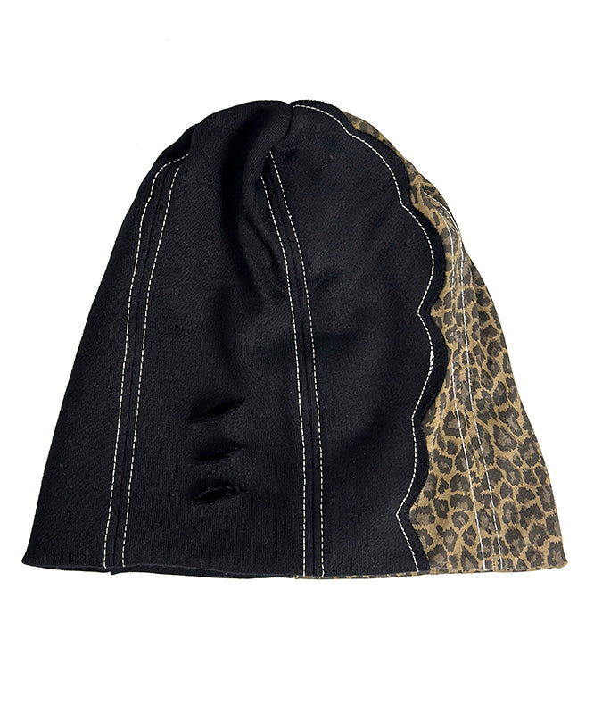 Sombrero boonie con diseño de leopardo negro y roto para niña picante