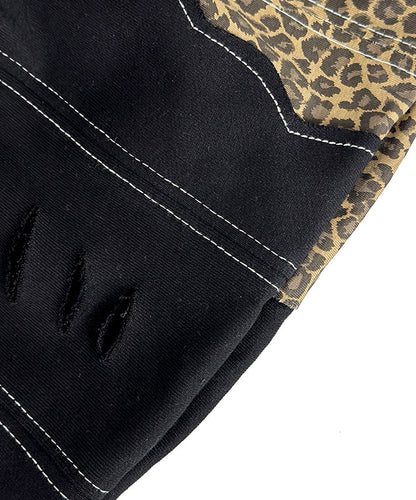 Sombrero boonie con diseño de leopardo negro y roto para niña picante