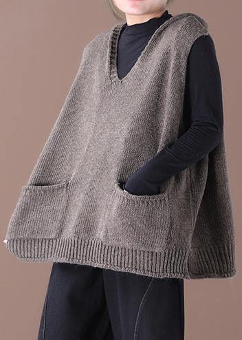 Spring 2021 New Korean Version Of Loose Large Size Literary Hooded Wild Knit Waistcoat Sweater Coat Female - SooLinen