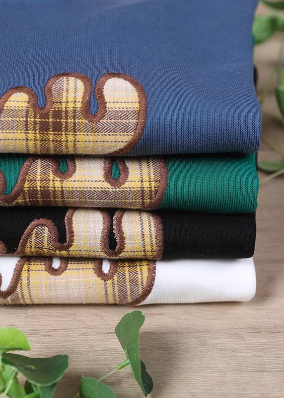 Spring Black Patchwork Sweatshirt Streetwear - SooLinen