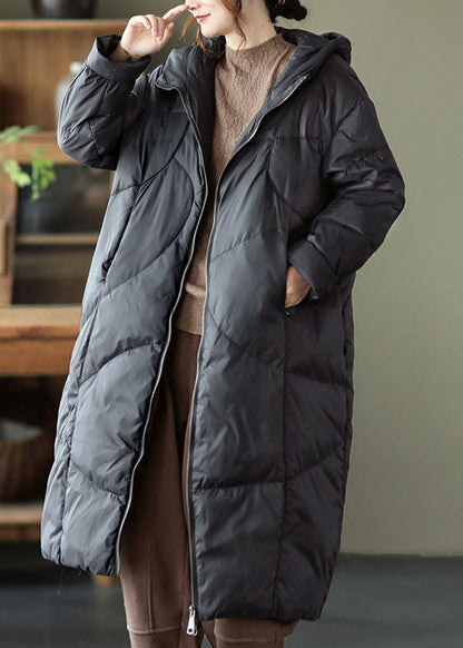 Street Grey Kapuzen-Reißverschlusstaschen Dicke Winter-Daunenmäntel