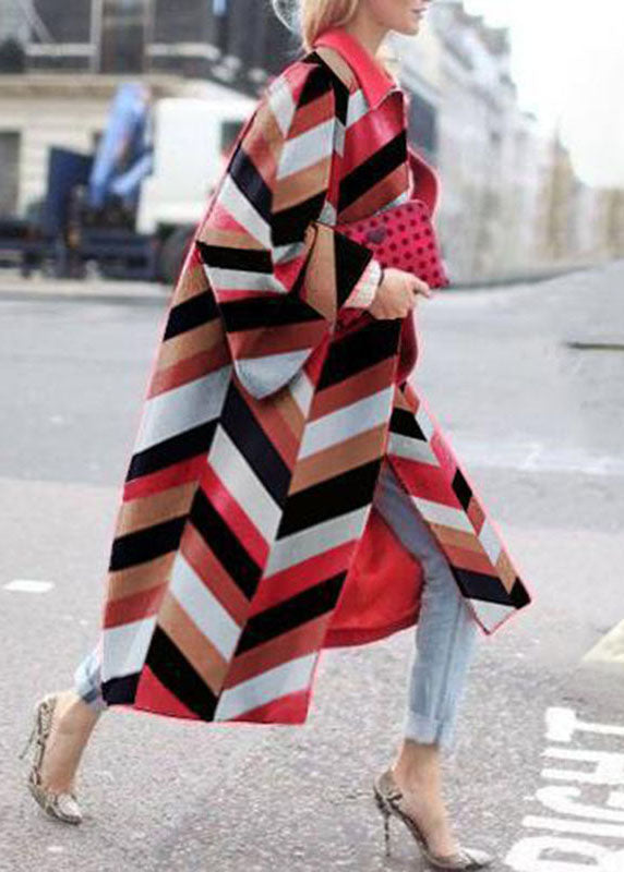 Street Rose Peter Pan Kragen Print Patchwork Herbst Langarm Mantel