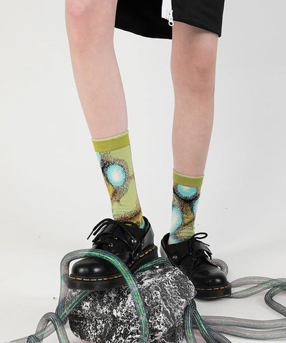Trendige Baumwollsocken mit Street-Style-Print