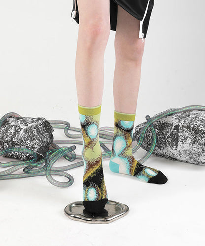 Trendige Baumwollsocken mit Street-Style-Print