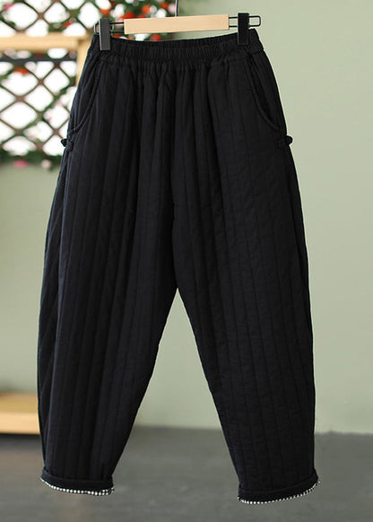 Pantalones cortos de algodón con cintura elástica y bolsillos de color amarillo jengibre a rayas para invierno