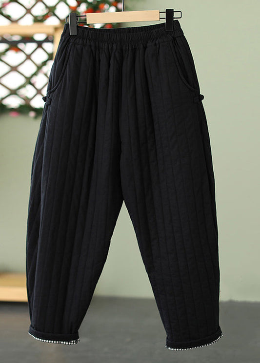 Pantalones cortos de algodón con cintura elástica y bolsillos de color amarillo jengibre a rayas para invierno