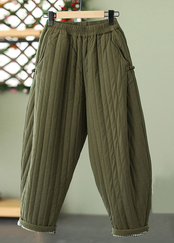 Pantalones cortos de algodón con cintura elástica y bolsillos de color amarillo jengibre a rayas para invierno