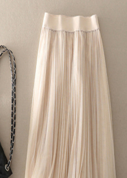 Stil Apricot faltig Patchwork Tüll Faltenrock Frühling