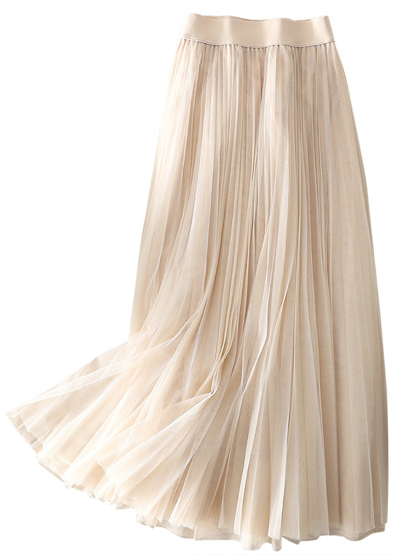Stil Apricot faltig Patchwork Tüll Faltenrock Frühling
