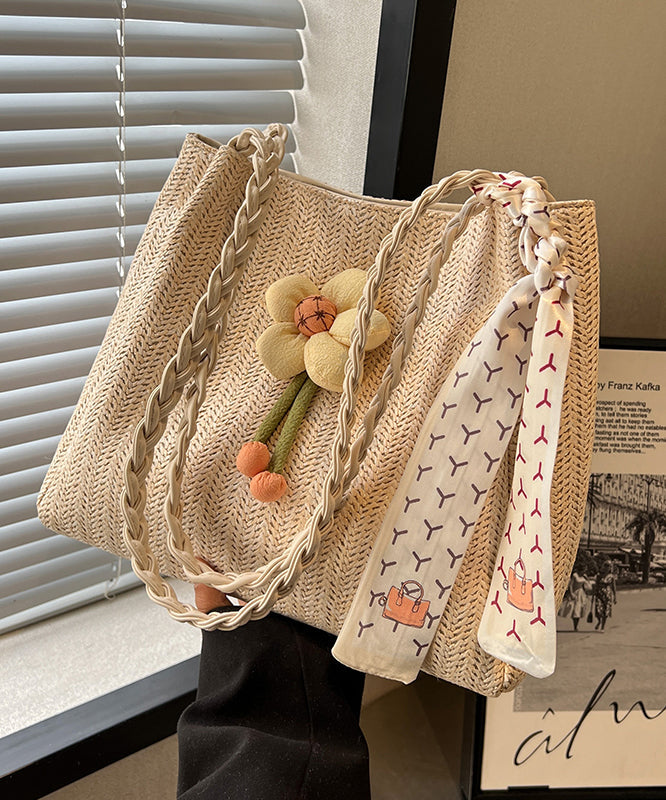 Style Beige Large Capacity Straw Woven Shoulder Bag
