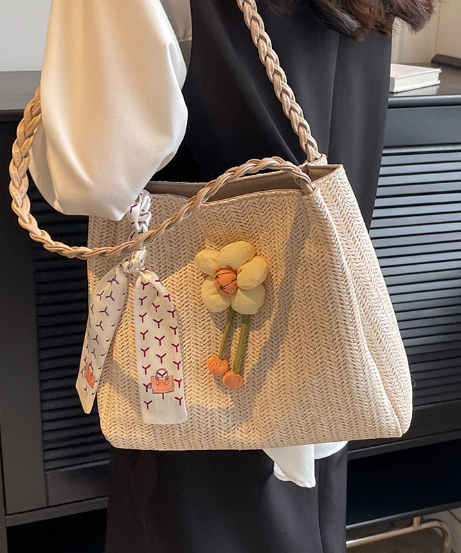 Style Beige Large Capacity Straw Woven Shoulder Bag