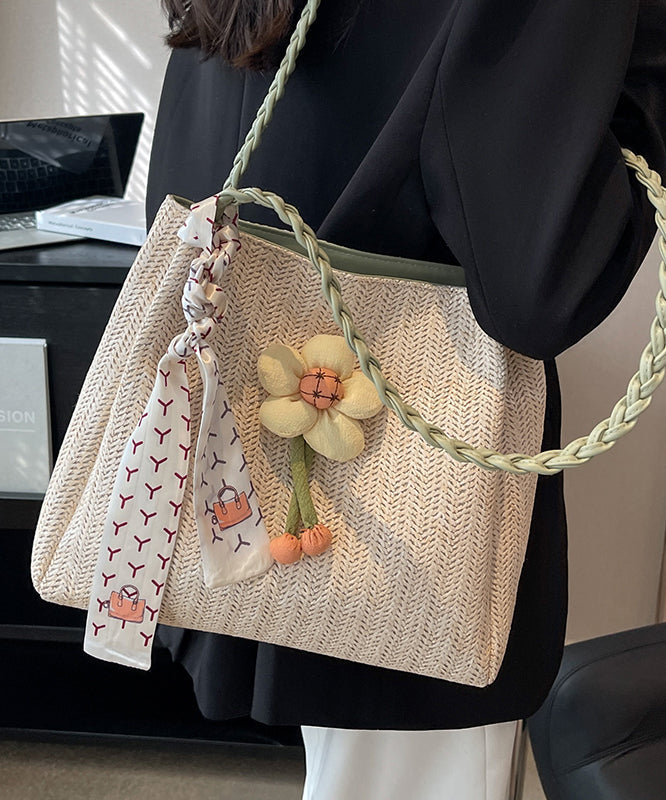 Style Beige Large Capacity Straw Woven Shoulder Bag