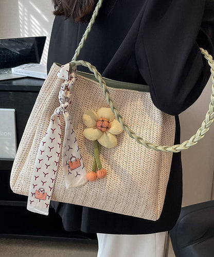 Style Beige Large Capacity Straw Woven Shoulder Bag