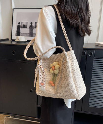Style Beige Large Capacity Straw Woven Shoulder Bag