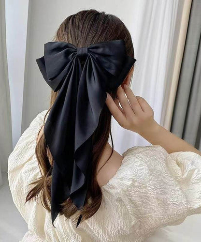 Style Black Cloth Alloy Bow Hairpin