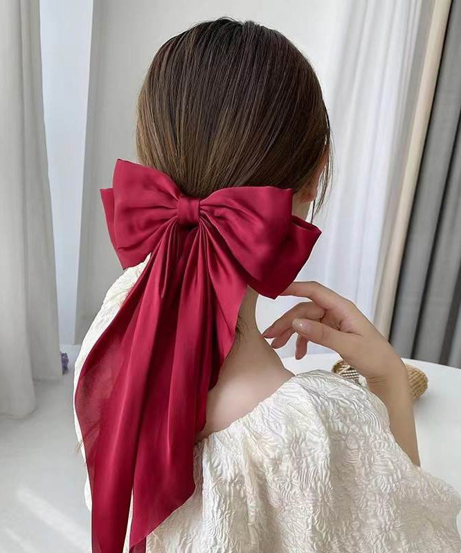 Style Black Cloth Alloy Bow Hairpin