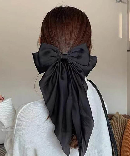 Style Black Cloth Alloy Bow Hairpin