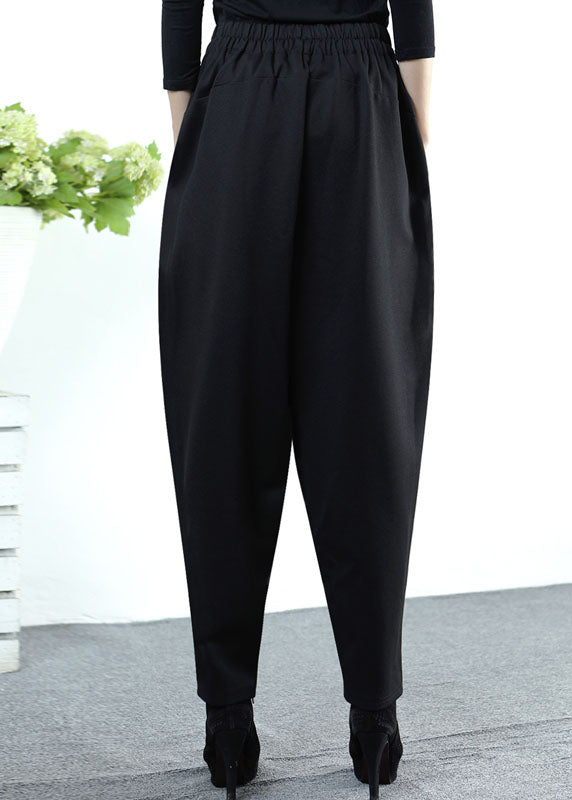 Stil Schwarze High Waist Taschen Dicke Casual Winterhose