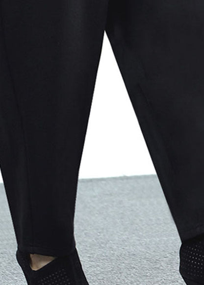 Stil Schwarze High Waist Taschen Dicke Casual Winterhose