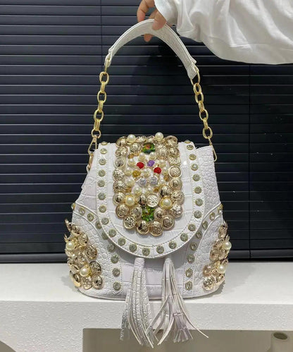 Style Black Versatile Faux Leather Zircon Shoulder Bags