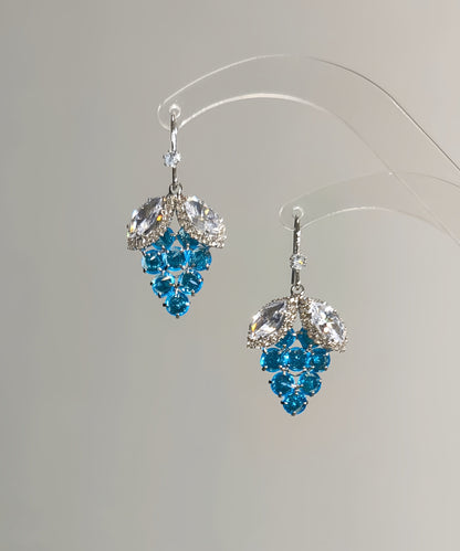 Style Blue Alloy Crystal Zircon Grapes Drop Earrings