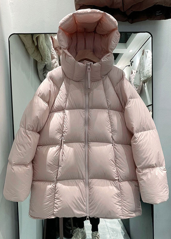 Parka con capucha lisa de patchwork y bolsillos azules de estilo invierno