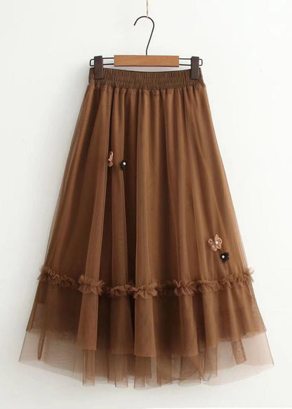 Stil Schokolade Patchwork Nagelperlen A-Linie Herbströcke