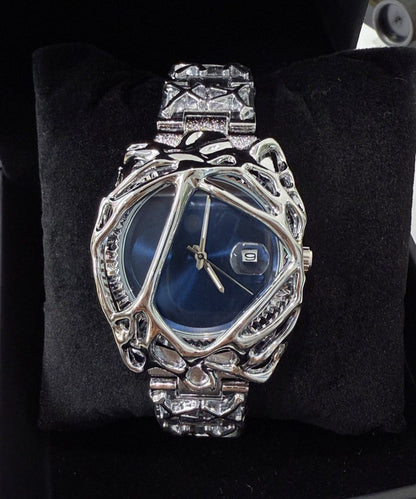 Style Dark Blue Stainless Steel Waterproof Alien Men Watches