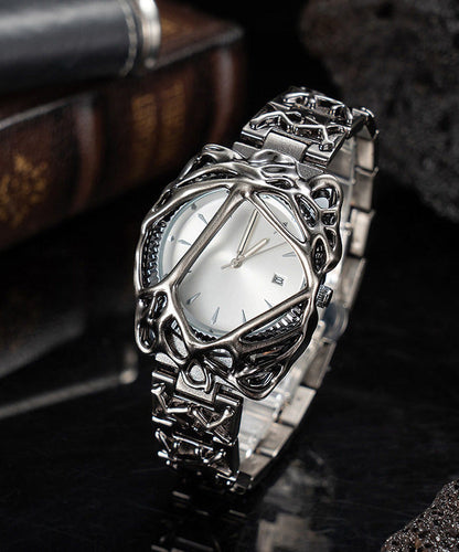 Style Dark Blue Stainless Steel Waterproof Alien Men Watches