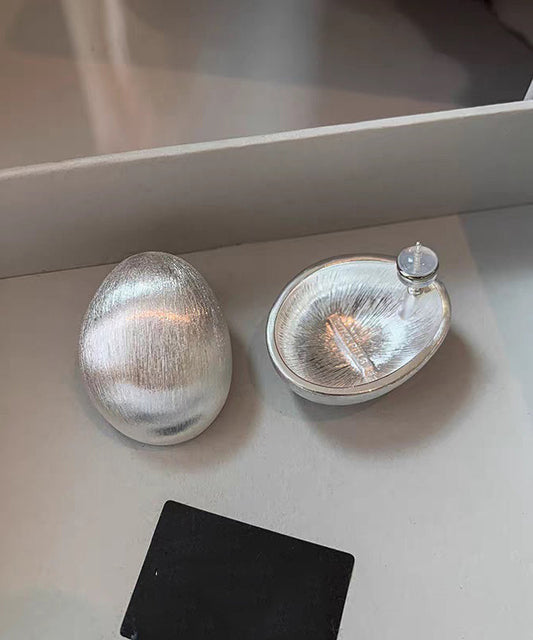 Style Gold Copper Wire Drawing Stud Earrings