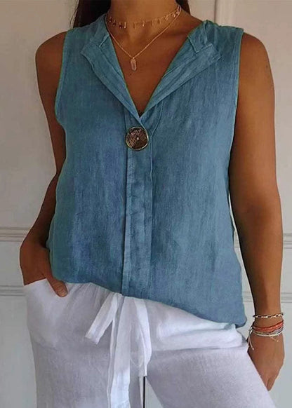 Style Green V Neck Patchwork Solid Chiffon Top Summer