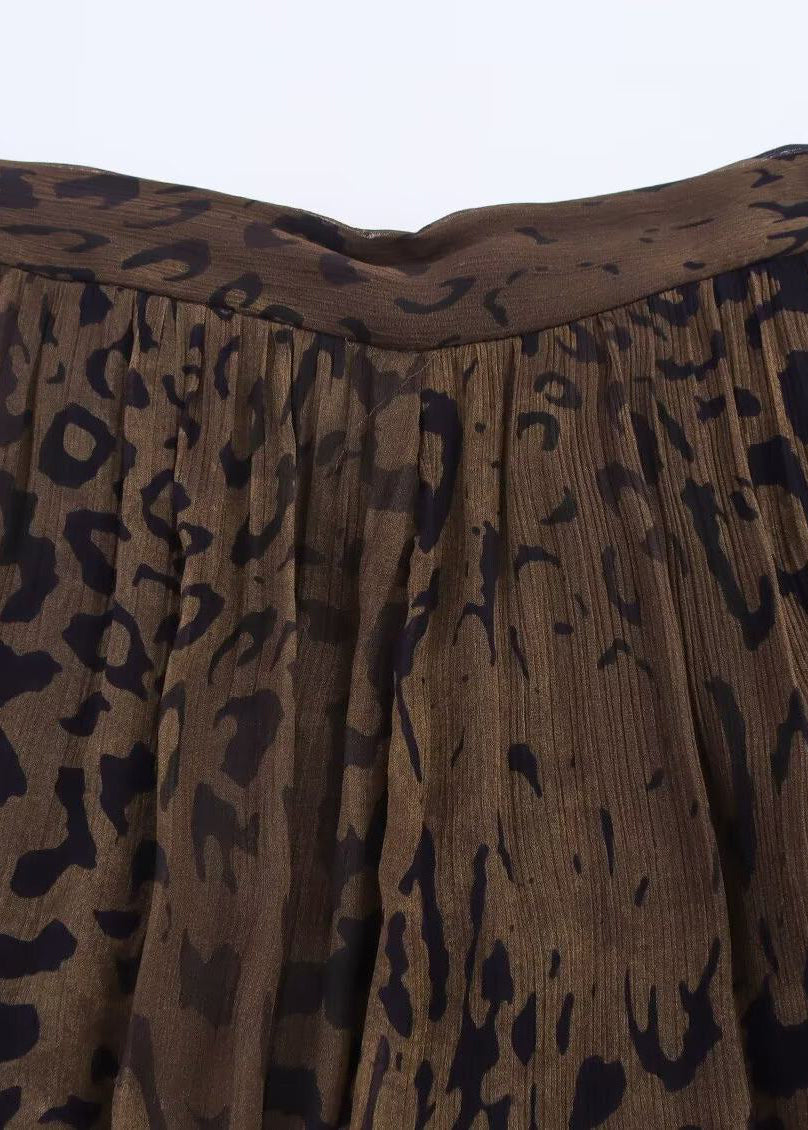 Style Leopard Print Chiffon Lantern Pants Summer