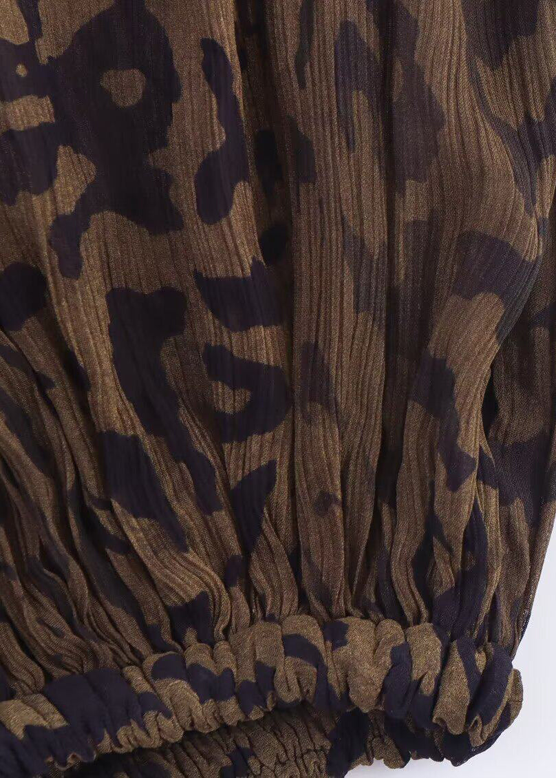 Style Leopard Print Chiffon Lantern Pants Summer