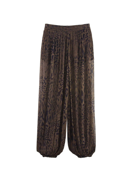 Style Leopard Print Chiffon Lantern Pants Summer