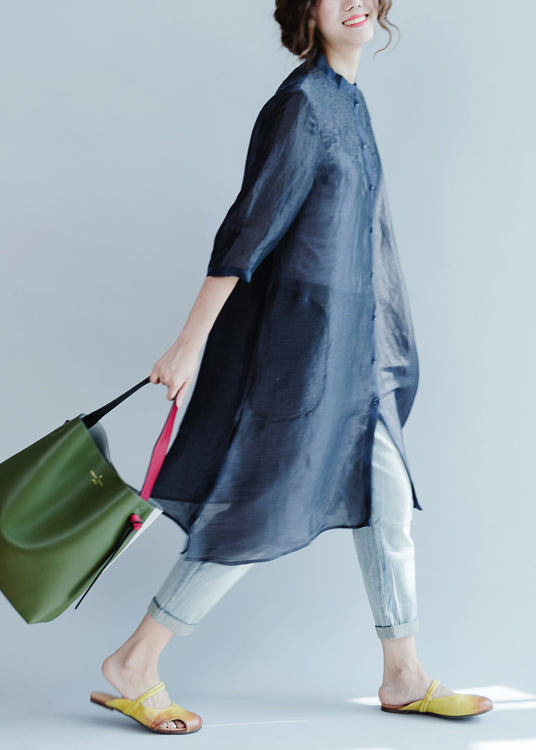 Stil Hellblau Taschen Denim gerade Hose Frühling