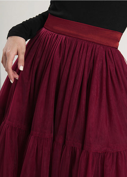 Stil Mulberry hohe Taille Patchwork Tüll Röcke Frühling