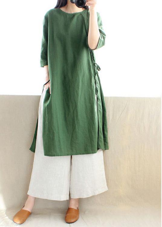 Style O Neck Half Sleeve Clothes Photography Green Dress - SooLinen