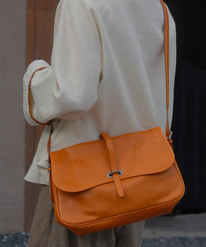 Style Orange Large Capacity Leather Shoulder Bags