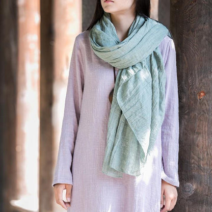 Style Organic Simple Pure Color Cotton Linen Scarf - SooLinen