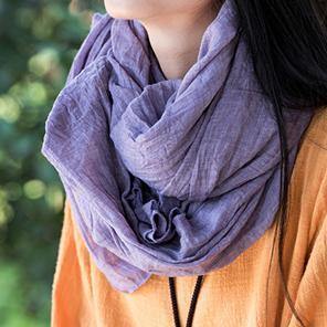 Style Organic Simple Pure Color Cotton Linen Scarf - SooLinen