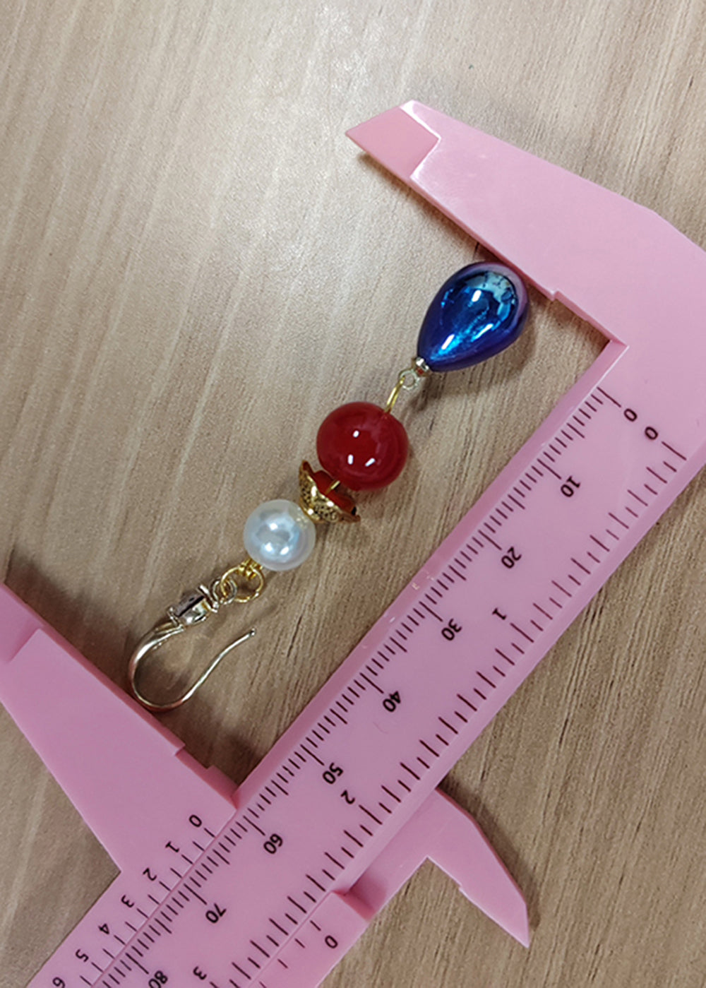 Pendientes colgantes de acrílico con forma de gota de color azul pavo real