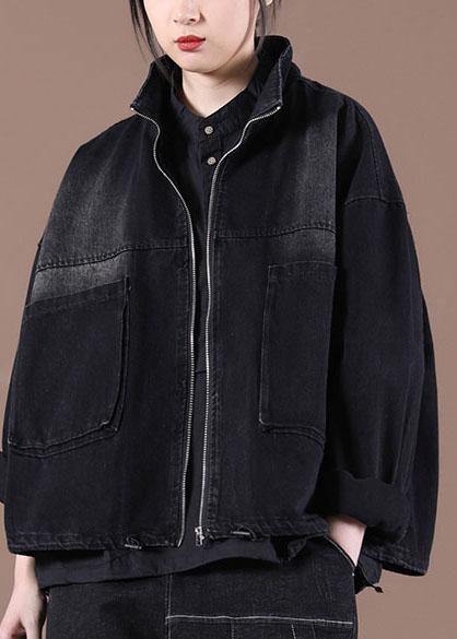 Style Pockets Fine Spring Women Black Coats - SooLinen