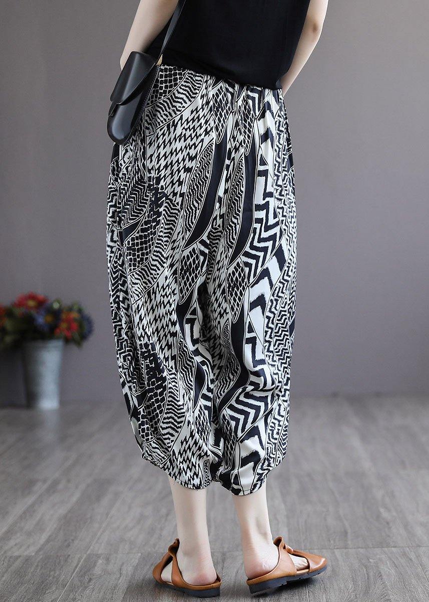 Style Print Retro High Waist Summer Harem Pants - SooLinen