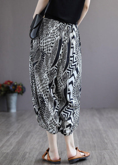 Style Print Retro High Waist Summer Harem Pants - SooLinen