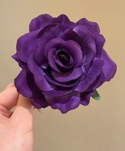 Style Purple Silk Blended Rose Hairpin